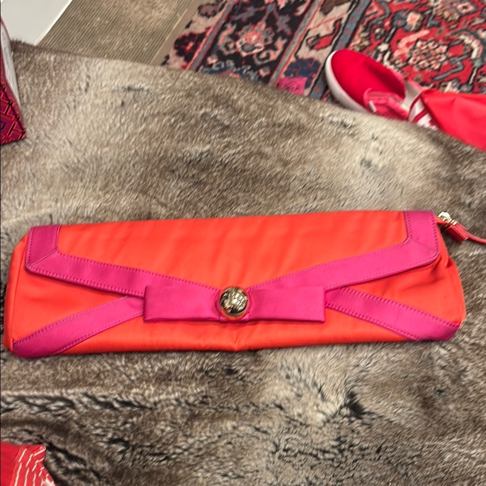 Vibrant Orange and Pink Clutch